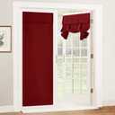 RYB HOME Door Window Curtain 80 inch - Privacy Room Darkening Front/Tricia/French Door Window Curtains Sidelight Curtain Tie up Shade, W30 x L80 inch, 1 Panel, Red