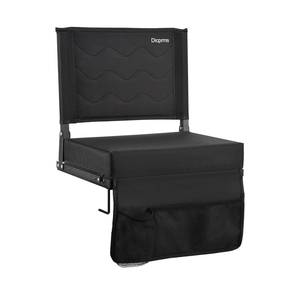 Stadium Seats for Bleachers with Back Support, Bleacher Chairs with Back and Cushion Bleacher Seats Portable Stadium Seats Thick Padded Folding Chair Comfort for Sports Events Black