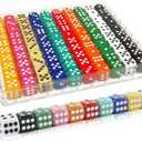 100 Pieces 16MM Dice Set, 6 Sided Standard Colored Dices with Portable Plastic Box, Opaque 10 Colors Games Dice for Board Games, Parties, Classroom Math Bulk Dice