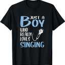 Mens Singer Gift Just A Boy Who Really Loves Singing T-Shirt, Size XL