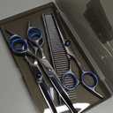 Professional 4 in 1 Dog & Cat Grooming Scissors Kit with Safety Round Tips,Sharp & Durable,Dog Shears for Grooming - Includes Straight, Curved, Thinning Scissors and Comb - Premium Pet Supplies