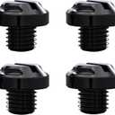 4pcs CNC Motorcycle Mirror Hole Plugs Screws Bolts 2 Regular+2 Reverse M10x1.25 (black, M10>2 Regular + 2 Reverse)