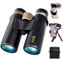 8x42 HD Binoculars for Adults High Powered with Phone Adapter and Tripod, Super Bright BAK4 Prism Waterproof Compact Binoculars for Bird Watching Hunting Stargazing Hiking Cruise Travel