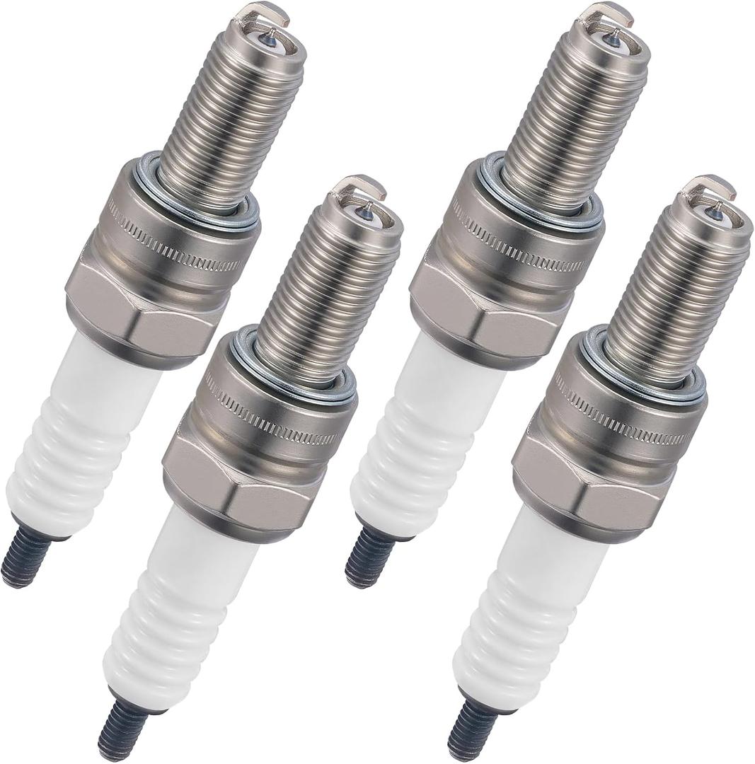BDFHYK 4548 Iridium Spark Plugs Compatible with Yamaha Compatible with Triumph for Kawasaki for KTM for Suzuki Universal Motorcycle Spark Plugs Replacement CR9EK Set of 4