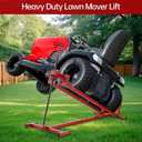 Lawn Mower Lift Jack, Telescopic Maintenance Jack for Riding Lawn Mowers, Zero Turn Mowers and Garden Tractors, Foldable Easy Lift with Crank Handle and Power Tool Handle, 880 Lbs Weight Capacity
