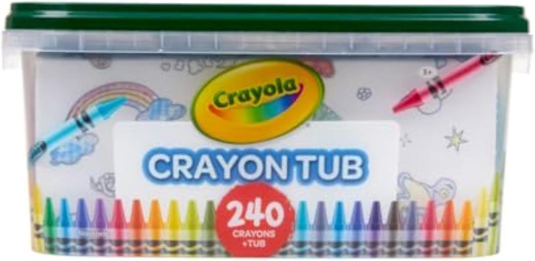 Crayola Crayon Tub (240ct), Bulk Crayons for Kids, Stocking Stuffers for Kids, Holiday & Christmas Gifts for Toddlers, Bag Fillers, Classroom Art Supplies, Ages 3+ 