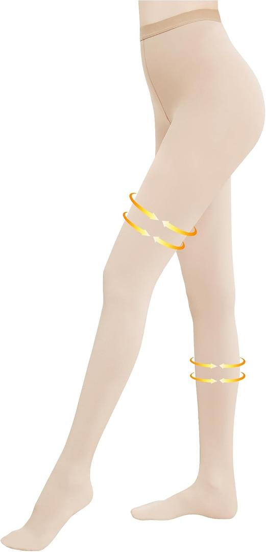 Medical Compression Pantyhose for Women Men, 15-20 mmHg Compression Tights, Closed Toe Graduated Compression Stockings, High Waist Compression Leggings, Support Hose for Varicose Veins, Edema, Medium, Beige