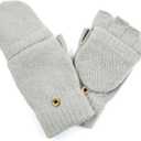 Convertible Fingerless Mittens for Women & Men (Lt Grey)