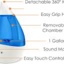 Crane 4-in-1 Drop 2.0 Ultrasonic Cool Mist Humidifier with Sound Machine, Night Light, Aroma Tray, 1 Gallon Top Fill, Blue & White