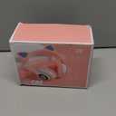 kuyaon Wireless Headphones for Kids, Cat Ear LED Light Up Bluetooth Kids Headphones with Microphone for School/Travel/Sports/Gaming/Gifts/Christmas (Pink)