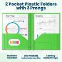 IJIGU 2 Pocket Folders with Prongs and Clear Front Pocket, Bulk 144 Pack