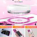 Meifigno Designed for iPhone 16 Pro Max Case 6.9", [Glitter Card & Wrist Strap] [Compatible with MagSafe] [2X Screen Protectors] Surround Raised Lens Protection Designed for 16 ProMax Case, Hot Pink