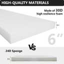 24" x 24" x 6" Outdoor Deep Seat Cushions Set - 2 Set Waterproof & Fade Resistant Patio Furniture Replacement Cushions, Non-Slip Outdoor Cushions Fit Loveseats, Couches, Chairs, Sofas.