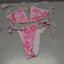 Women's 2 Piece Boho Swimsuits Floral Print Halter String Triangle Bikini Set Beach Bathing Suit Small