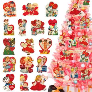 Vintage Valentine's Day Ornaments 20 Pack