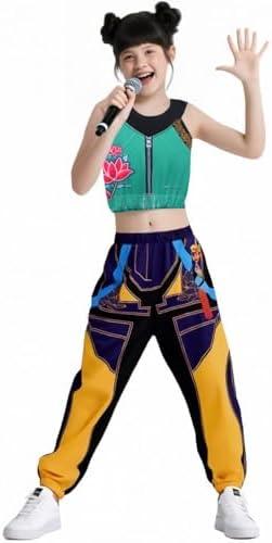 Aynoltb Girls Fashion Singer Outfit Youth Halloween Clothes Party Size 110