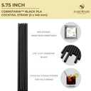 [500 COUNT] CORNSTRAW 5" Short Cocktail Straws, Black PLA Cornstarch Plastic-Free Disposable Small Drink Stirrer, Swizzle Sticks, Mixer, for Cold Drinks, whiskey, Bar, Club, Party