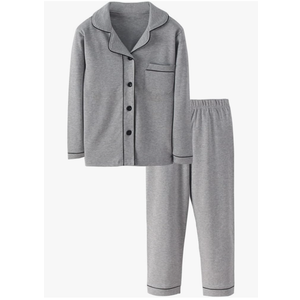 Kids Cotton Pajamas Set PJS Long Sleeve Button Down Sleepwear Loungewear Size 11-12 Years Old 