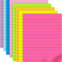 (8 Pads) Lined Sticky Notes 4x6 in Post, 8 Colors Self Sticky Notes Pad, Its, Bright Post Stickies Colorful Big Rectangular Sticky Notes for Office, Home, School, Meeting, 40 Sheets/pad