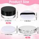 2 Pcs Loose Powder Containers, 0.7/0.17 Ounce Foundation Container Portable Empty Travel Makeup Containers Reusable Powder Puff Case with Puff Mirror Net Sifter for Women Travel Daily Carrying