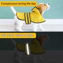 Dog Raincoat with Hood, Adjustable Dog Rain Jacket with Reflective Strip Yellow Waterproof Puppy Poncho for Small Medium Large Dogs (S)