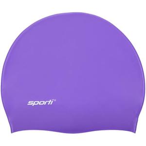 Sporti Silicone Swim Cap for Women & Men, Adult, Vibrant Lightweight Swimming, Non-Slip, Easy Wear, Removal, Protects Hair (Purple)