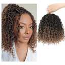 SamBraid Goddess Locs Crochet Hair 10 Inch, 8 Packs New Goddess Faux Locs Crochet Hair for Black Women, Boho Hippie Locs, River Hair with Curly Ends (10Inch, 8Packs, T27#)