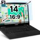 VINTEZ 14 inch Blue Light Blocking Screen Protector Panel for 16:9 Widescreen Computer Monitor and Laptop  PC AntiUV Eye Protection Filter Film  AntiScratch Diagonal Frame Shield [1 Pack]