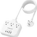 Type G Adapter for Travel,meta-ant US to UK Travel Adapter with 3ft Extension Cord,3 Outlets 4 USB(2 USB-C), Type G UK Ireland Travel Plug Adapter to British Scotland England London Hong Kong Dubai