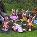Miniature Fairy Garden Figurines 5Pcs, Small Flower Fairies Ornaments Resin Mini Fairy Figurines Outdoor Decor Art for Fairy Garden Pot Bonsai Micro Landscapes Craft Decoration Accessories
