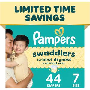 Pampers Baby Diapers - Swaddlers - Size 7, 44 Count, Ultra Absorbent Disposable Infant Diaper