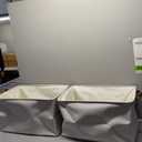 2 Beige Storage Bins 23x15x12in. Foldable