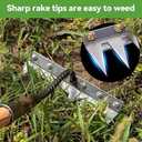 Gardenia Iron Weeding Rake 2.0, Iron Rake for Gardening and Weedings, 2025 Heavy-Duty Garden Hand Weed Puller Tool for Yard Lawn and Garden 5/6/7/8 Teeth Carbon Steel Garden Weeder Rakes (7 Tines)