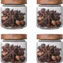 Glass jar candy Containers - 16oz kitchen Glass Airtight Storage jar With Acacia Airtight Lidfor kitchen Seasoning, coffee bean, tea, suger, herbs (4)