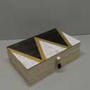 Juvale Small Wooden Decorative Box with Hinged Lid & Tassel, Jewelry & Trinket Storage - Wooden Jewelry Box - 9.4 x 6 x 3 Inches