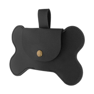 Dog Poop Bag Holder Dispenser Reusable Leash Attachment for Convenient Waste Collection for Walking Outdoor Pet Accessory Black, 2 Pack