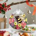 5 x Christmas Ornament, Christmas Decoration, Stained Glass Ornament, Heirloom Keepsakes, Holiday Ornaments, Holiday Presents, Unique Xmas Gifts, Gift Exchange Ornaments, Gift Idea - Bee