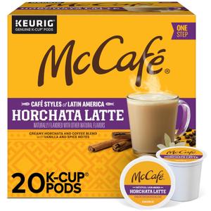 McCafe Cafe Styles of Latin America Horchata Latte, Keurig Single Serve K-Cup Coffee Pods, 20 Count (Pack of 1) (Best By: 11/25/2026)