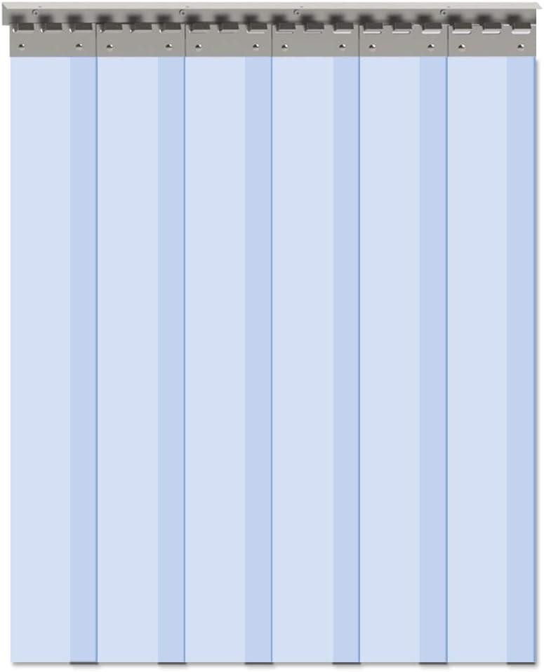 VIZ-PRO 6PCS Freezer Strip Door Curtain, 84" Height X 36" Width, 0.08 Inch Thickness PVC Curtain Strip for Walk in Freezers, Coolers & Warehouse Doors, with 56% Overlap for 3' X 7' Doors (36"W x 84"L (Pack of 1))