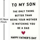 10 x Fathers Day Card Gifts for Son, Father’s Day Cards Gifts Decorations for Son from Mom