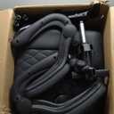 Office Chair with Adjustable Inflatable Lumbar Support,Leather Ergonomic Computer Desk Chair with Flip-up Arms,Adjustable Tilt Lock,Swivel Rolling Executive PC Chair for Work,Study,Meeting.Black - Missing Pieces