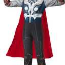 Kids Super Hero Costume Muscle Suit with Helmet Cape Jumpsuit Hammer 4 PCS Sets Halloween Party Cosplay Props