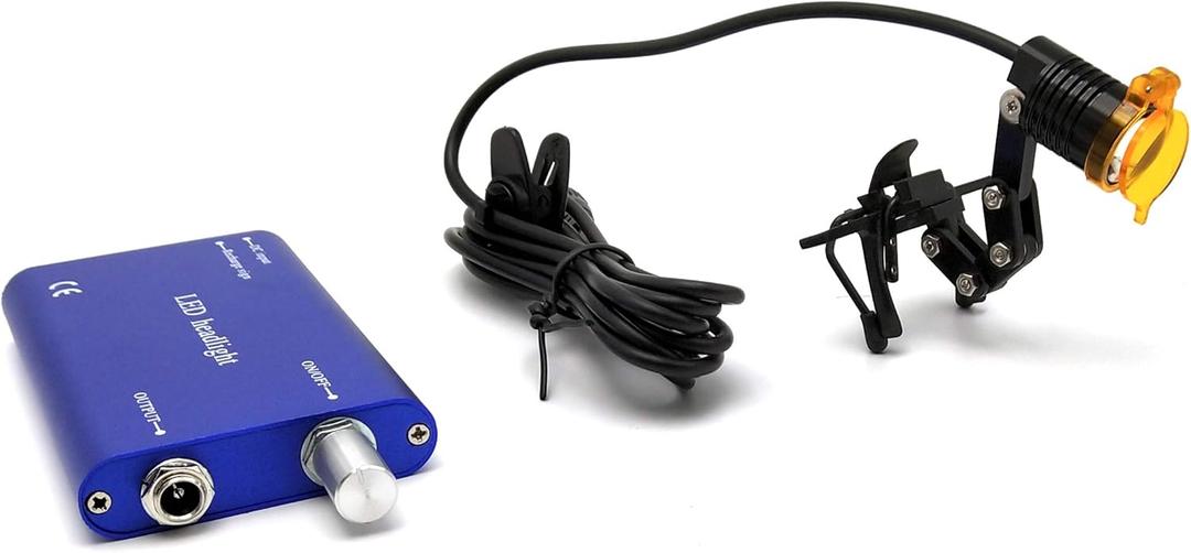 NSKI 3W LED Head Lamp Insert Type/Clip-on Type with Filter for Binocular Loupe Blue (Metal Clip)