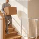 Babelio Extra Tall No Bottom Bar Baby/Dog Gate, 34" H, 27.5-40.6" W, White