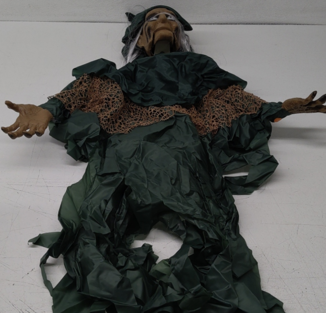 Halloween Decorations Indoor & Ourdoor, Life Size Halloween Animatronics Witch Decoration with Motion and Touch Activated Lights & Sounds, Halloween Animatronics Clearance
