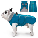 Dog Winter Jacket - Large, Warm Zip Up Snowsuit Dog Harness Vest, Reflective, Water-Resistant, Green L