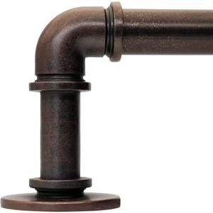 Bronze Curtain Rods 18 to 45 Inch, Industrial Curtain Rods,Adjustable Length,1 in Diameter Pipe,Wall or Ceiling Mounted,for Bedroom and Living Room(Antique Red Bronze 18” to 45”)