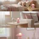 Small Cute Table Lamp: Portable Rechargeable Nightstand Light  Christmas Gift for Girls (Pink-Pink)