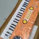 Kids Piano Keyboard with Microphone, 49 Keys Portable Electronic Piano Keyboard for Kids Beginners Ages 3 4 5 6 7, Toy Music Keyboard Birthday Xmas Gift for Girls Boys, Orange