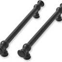 2 Pack 5 Inch Hole Center Matte Black Cabinet Pulls-Heavy Duty Solid Cabinet Handles Suitable for Cabinets, Dressers, Kitchens and Bathroom cabinets